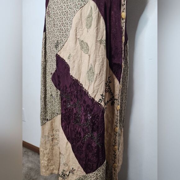 Papy Boez Vintage Patchwork Bohemian Midi Dress size M/L - Picture 3 of 9